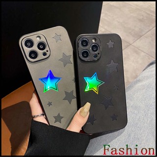 {Hard back Soft on all sides} laser เคสคู่ stars เคสiPhone black grey เคสไอโฟน11 กันกระแทก เคส compatible for iPhone 11 14 14PRO 14promax 14พลัส 11 12 13 Pro max xr xs x xsmax 7พลัส 8plus case