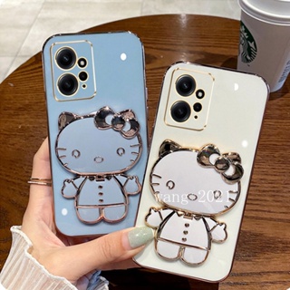 For Redmi Note12 Note 12S Note 12 Pro+ Plus 4G 5G เคส Cute Cartoon Candy Plating Casing Redmi Note12 4G with Portable Make-up Mirror Phone Holder Magnetic Suction Function Soft Case เคสโทรศัพท