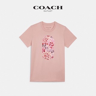 เสื้อยืดแขนสั้นลําลอง คอกลม ผ้าฝ้าย พิมพ์ลาย Coach แฟชั่นฤดูร้อน สําหรับสตรี_02