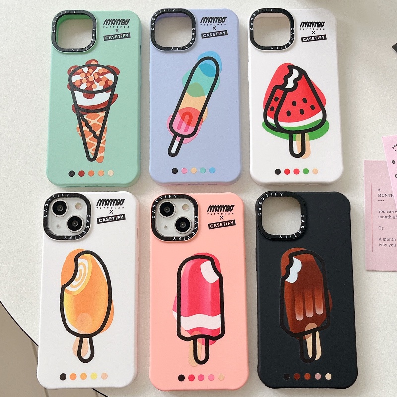 เคสโทรศัพท์มือถือ-ซิลิโคนนุ่ม-ผิวด้าน-กันกระแทก-ลายแตงโม-ไอศกรีมน่ารัก-สําหรับ-iphone-14-13-12-11-pro-max-ix-xs-max-xr-7-8-plus