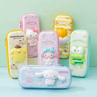 SANRIO กระเป๋าใส่ปากกา อเนกประสงค์ ลายการ์ตูน Hello Kitty น่ารัก บรรเทาความเครียด สําหรับเด็กนักเรียน