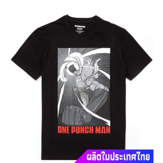 2023NEXผู้ชายและผู้หญิง One Punch Man Saitama Superhero Series Black Mens Short Sleeve T-Shirt top รุ่นคู่เสื้อยืดอินเท