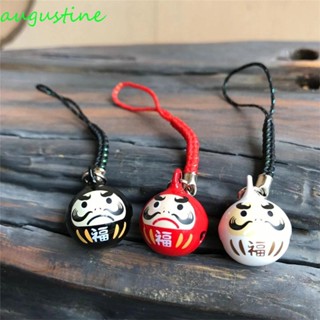 Augustine จี้พวงกุญแจ รูปกระดิ่ง Daruma หลากสี สไตล์ญี่ปุ่น อุปกรณ์เสริม สําหรับห้อยโทรศัพท์มือถือ ของขวัญวันวาเลนไทน์ Diy