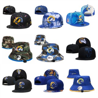 NFL Los Angeles Rams หมวกปีกปีกแบนแบบปรับได้หมวกกีฬากลางแจ้ง