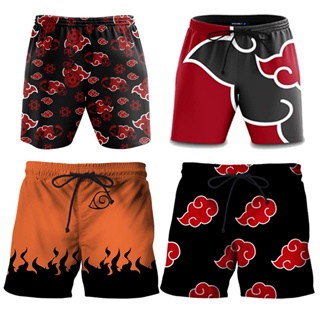 เสื้อกีฬาแขนสั้น ลายอนิเมะนารูโตะ Akatsuki Sharingan Board Beach Bermudas Jersey สําหรับผู้ชาย