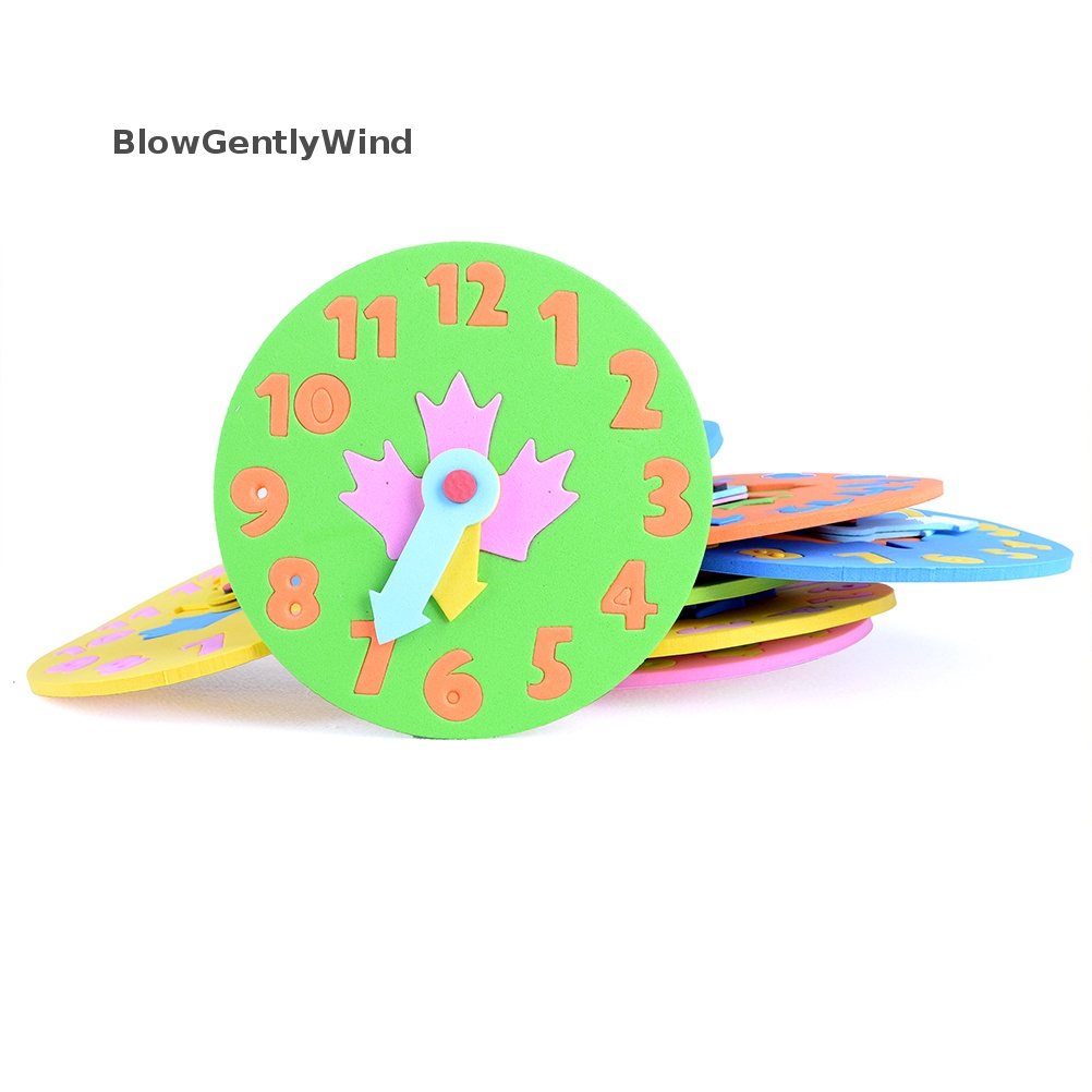 blowgentlywind-จิ๊กซอว์โฟม-eva-รูปตัวเลขนาฬิกาน่ารัก-ของเล่นเสริมการเรียนรู้เด็ก-bgw