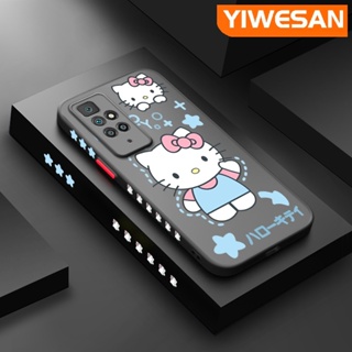 เคสซิลิโคนใส ขอบสี่เหลี่ยม กันกระแทก ลาย Hello Kitty สําหรับ Xiaomi Redmi 10 5G Redmi 10 Prime Poco X4 NFC