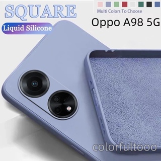 เคสโทรศัพท์ซิลิโคน TPU แบบนิ่ม ทรงสี่เหลี่ยม ป้องกันกล้อง กันกระแทก สีพื้น สําหรับ Oppo A38 A98 5G A 98 A78 A58 A58X OppoA78 OppoA58 4G 5G