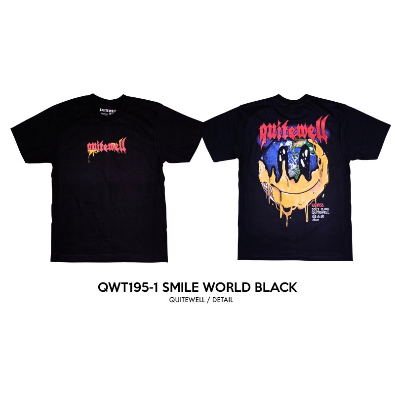 พร้อมส่ง-ผ้าฝ้ายบริสุทธิ์-qwt195-1-2-smile-world-เสื้อยืด-สีดำ-ชมพู-t-shirt