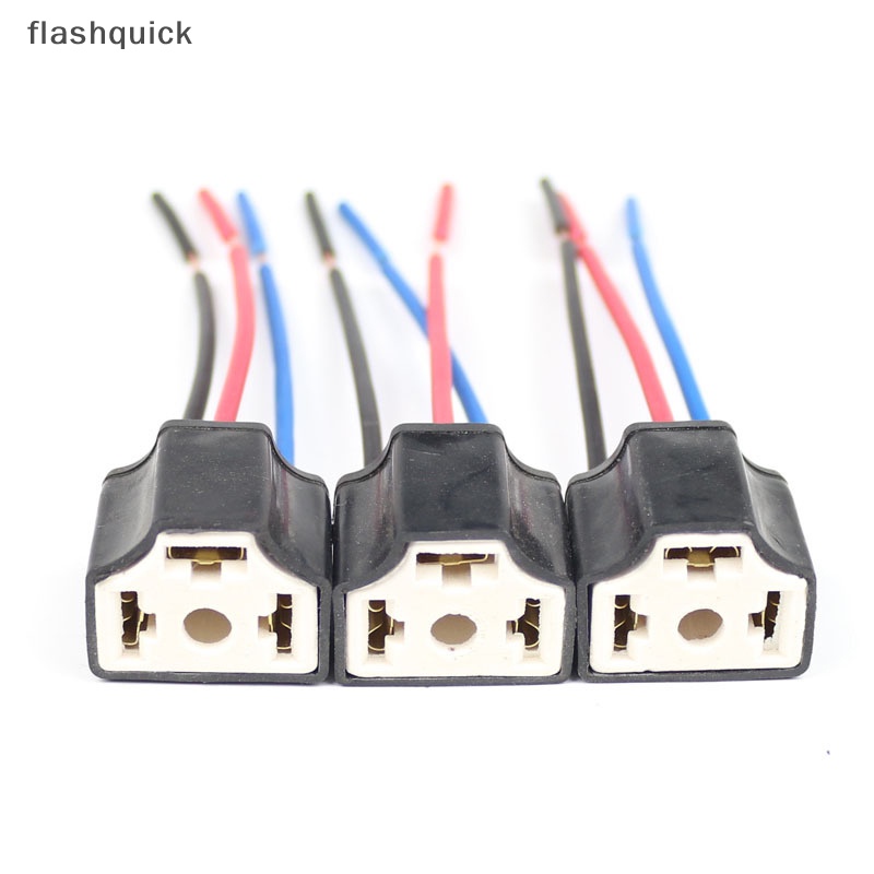 flashquick-h4-สามรู-สายไฟเซรามิค-สายไฟหน้ารถ-หลอดไฟ-โคมไฟ-สายไฟ-ซ็อกเก็ต-ปลั๊ก-ดี