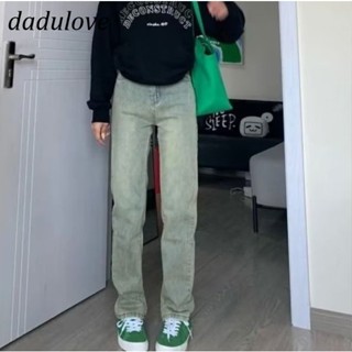 DaDulove💕 New American Ins High Street Retro Yellow Mud Jeans WOMENS Niche High Waist Straight Trousers Trousers