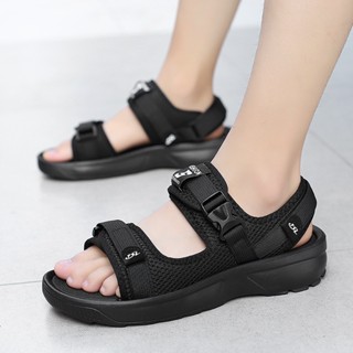 รองเท้าแตะลําลอง Velcro สีดํา เหมาะกับเดินชายหาดกลางแจ้ง สไตล์คลาสสิก แฟชั่นฤดูร้อน สําหรับผู้ชาย และนักเรียน 2023 2188