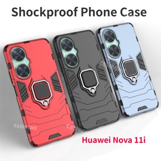 เคสโทรศัพท์มือถือแบบแข็ง กันกระแทก พร้อมแหวนแม่เหล็กตั้งโทรศัพท์ สําหรับ Huawei Nova 11i Nova 11i 11 11Pro Nova11 i 10 Pro 2023 4G 5G