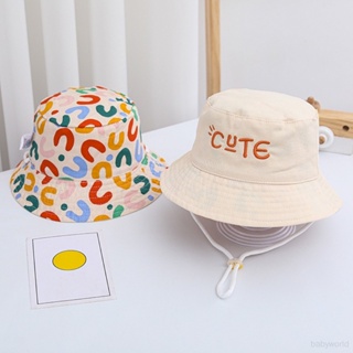 หมวกบังแดด พิมพ์ลายตัวอักษร สองด้าน ลําลอง ฤดูร้อน สําหรับเด็กผู้ชาย เด็กผู้หญิง
