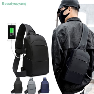 [Beautyupyang] กระเป๋าสะพายไหล่ ผ้าไนล่อน กันน้ํา USB สําหรับผู้ชาย 2022