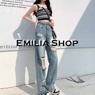 EMILIA SHOP กางเกงขายาว กางเกงเอวสูง ผู้หญิงสไตล์เกาหลี เสื้อผ้าแฟชั่นผู้หญิง y2k 2023 ใหม่ A97L05Y 062910
