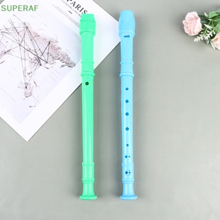 Superaf เครื่องบันทึกเสียงพลาสติก 8 หลุม ขลุ่ยยาว เครื่องเป่าลมไม้ เครื่องดนตรี ที่มีสีสัน ขายดี