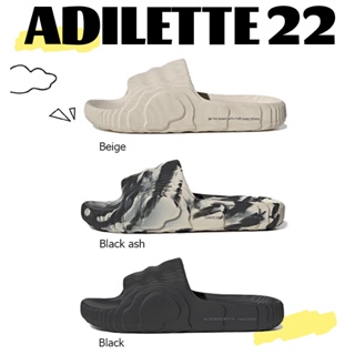 (ของแท้ 100 % ) Adidas Originals Adilette 22 Beige Black Ash Black