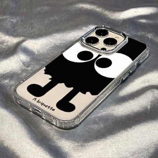 Big Eye Briquette Metal Button Phone Case For Iphone 14promax Transparent Phone Case For Iphone13/11/12xsmax