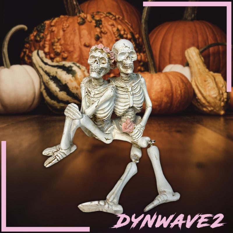 dynwave2-ฟิกเกอร์-รูปปั้นโครงกระดูกคู่รัก-ฮาโลวีน-สําหรับตกแต่งบ้าน-ห้องนั่งเล่น-ชั้นวางหนังสือ-เตาผิง