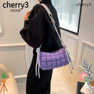 Cherry3 กระเป๋าถือ กระเป๋าสะพายไหล่ ผ้าไนล่อน บุผ้าฝ้าย ลายสก๊อต น้ําหนักเบา จุของได้เยอะ แฟชั่นสําหรับสตรี