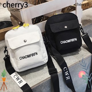 Cherry3 กระเป๋าสะพายไหล่ กระเป๋าถือ ผ้าแคนวาส ทรงคลัทช์ มีซิป สําหรับสตรี