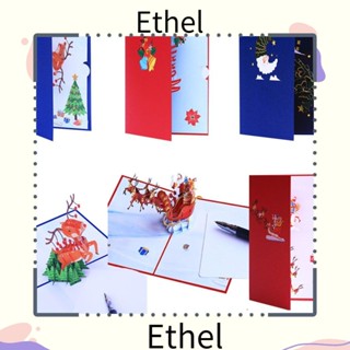 Ethel1 การ์ดอวยพรป๊อปอัพ พร้อมซองจดหมายเชิญ การ์ดข้อความ พับได้ วันคริสต์มาส