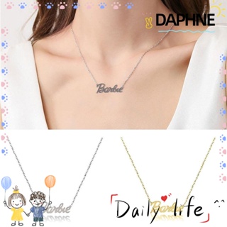 Daphne 2 ชิ้น ตุ๊กตาบาร์บี้ ตัวอักษร สร้อยคอ, ปรับได้ ทอง &amp; เงิน จี้ตัวอักษร, เครื่องประดับตุ๊กตาบาร์บี้ สีโรสโกลด์ คอ ผู้หญิง