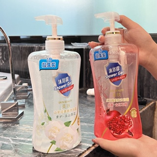 Hot Sale# large capacity Camellia shower gel red pomegranate fragrance shower gel moisturizing hotel family bath gel 8jj