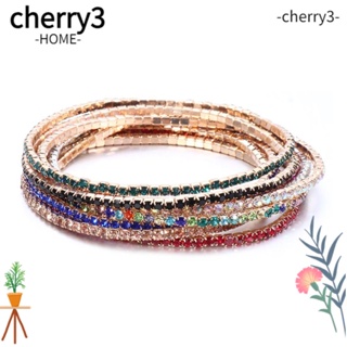 Cherry3 สร้อยข้อมือคริสตัล ของขวัญ เครื่องประดับแฟชั่น สําหรับผู้หญิง