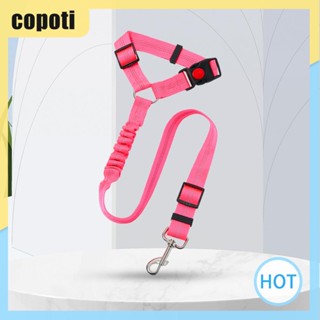 Copoti เข็มขัดนิรภัย สะท้อนแสง ปรับได้ สีพื้น สําหรับสัตว์เลี้ยง สุนัข