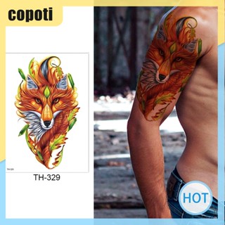 Copoti สติกเกอร์รอยสัก ลายหมาป่า แมว เสือ สุนัขจิ้งจอก 3D กันน้ํา สําหรับบ้าน เด็กผู้ชาย ผู้หญิง