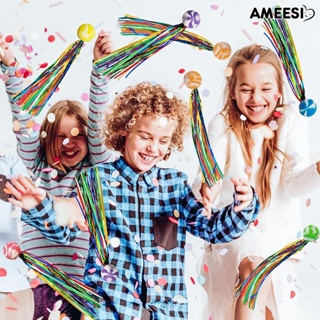 Ameesi ลูกบอลริบบิ้นเด้ง หลากสีสัน ขนาดปานกลาง สําหรับเด็ก 20 ชิ้น