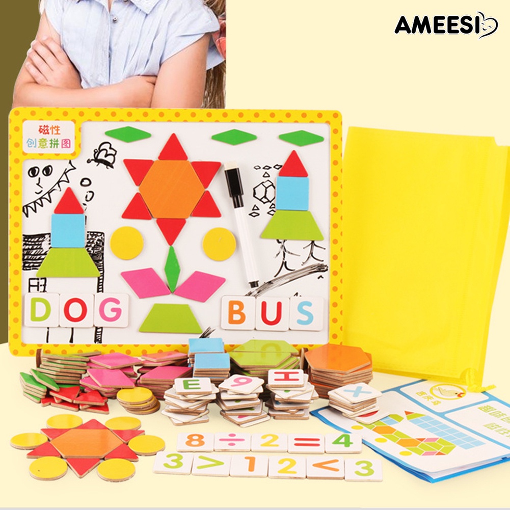 ameesi-ชุดบล็อกตัวต่อ-รูปทรงเรขาคณิต-ของเล่นเสริมการเรียนรู้เด็ก