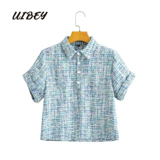 Uibey เสื้อเชิ้ต คอปก แขนสั้น 1072