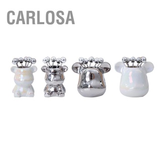 CARLOSA Fruit Fork Storage Jar Cute Animal Shape Ceramic Holder with 6 Stainless Steel for Home Kitchen