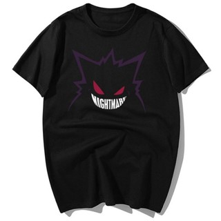 【Hot】Funny Japan Anime Pokemon Gengar เสื้อยืด 2022 ชายฤดูร้อนสบาย ๆ ผ้าฝ้าย 100% แขนสั้น Hip Hop T เสื้อ Harajuku Stree