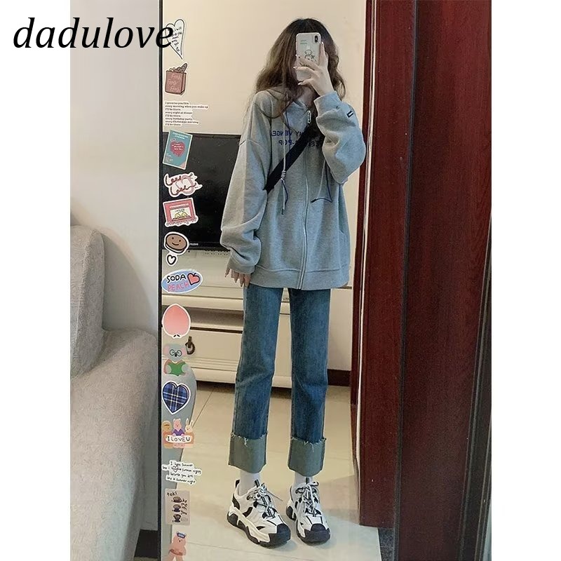 dadulove-new-korean-version-of-ins-high-waisted-womens-jeans-niche-curling-pants-large-size-trousers