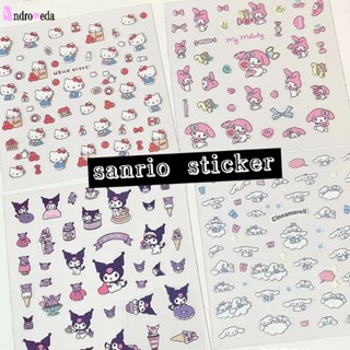 SANRIO สติกเกอร์ PVC ลายการ์ตูนซานริโอ้น่ารัก ขนาดเล็ก สีโปร่งใส สไตล์ญี่ปุ่น สําหรับตกแต่งสมุดโน้ต คอมพิวเตอร์ โทรศัพท์มือถือ DIY
