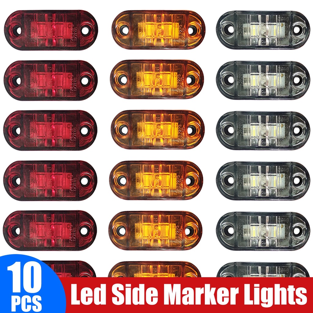 ไฟสัญญาณเตือน-led-12v-24v-สีส้ม-สําหรับติดด้านข้างรถบรรทุก-10-ชิ้น