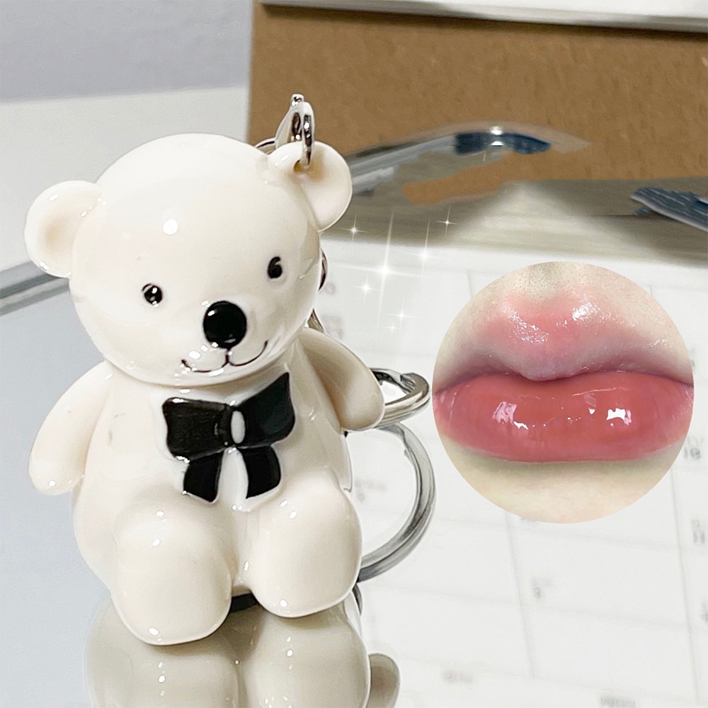 พร้อมส่ง-art-value-พวงกุญแจ-รูปหมีขาว-เคลือบริมฝีปาก-กระจกน้ํา-ลิปสติก