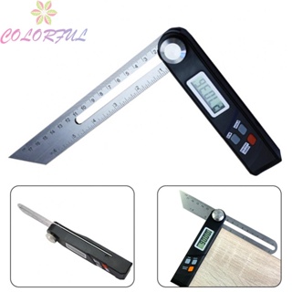 【COLORFUL】Efficient and Accurate Stainless Steel Digital Protractor Gauge T Bevel with Electronic Level and Safety Features