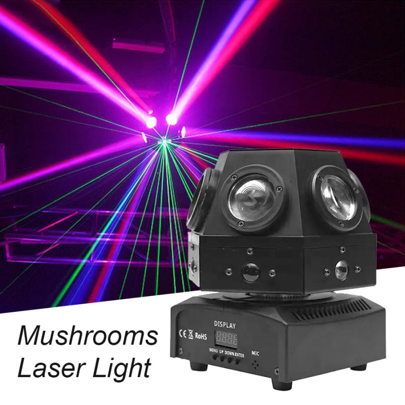4in1 RGB LED Shaker เวทีแสงกับเลเซอร์ DMX512 เสียงควบคุมจังหวะแสงสำหรับ ...