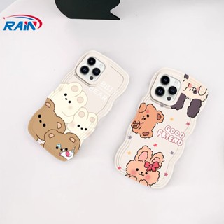 เคสโทรศัพท์มือถือ TPU ลายการ์ตูนหมี และกระต่าย สําหรับ Samsung A04E A04S A13 A03 A03S A50 A50S A30S A23 A22 A21S A12 A02S A11 A51 A10 A30 A52 A52S M12 A71 A53 A32