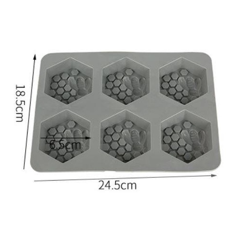 แม่พิมพ์สบู่-ซิลิโคน-แม่พิมพ์สบู่-6-ช่อง-65-กรัม-ผึ้ง8เหลี่ยม-ขนาด-6-5-6-5-2-3-cm-ใช้ทำบล็อก-ขนม-ทำสบู่ก้อน-เป็น-บล็อก