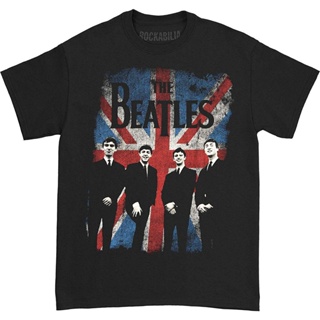 【hot sale】ใหม่ เสื้อยืด พิมพ์ลาย The Beatles Union Jack Distressed สําหรับผู้ชาย WQER19000