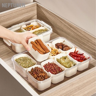กล่องเก็บของพลาสติก Multi Grid ตู้เย็นกล่องแบ่งอาหารสำหรับเกี๊ยวผักผลไม้ปรุงรส【NEPTUNER】