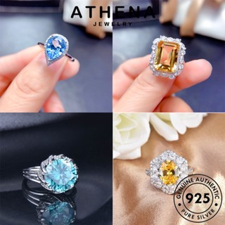 ATHENA JEWELRY มรกต ทับทิม แฟชั่น เกาหลี ซิทริน เงิน แหวน 925 ผู้หญิง ไพลิน เครื่องประดับ หรูหรา แท้ Silver เครื่องประดับ ต้นฉบับ M105