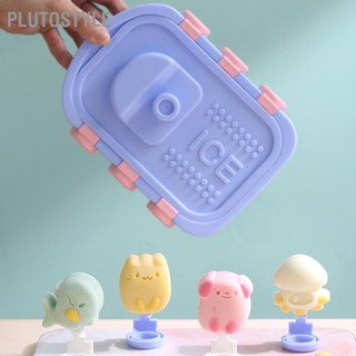 PLUTOSTYLE Ice Pop Mould Reusable Maker Tray สัตว์ออกแบบซิลิโคนเกรดอาหารสำหรับ Home Kitchen