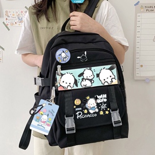 Pochacco Kawaii กระเป๋าเป้สะพายหลัง กระเป๋านักเรียน ลายการ์ตูน Sanrio ความจุขนาดใหญ่ [CAN]